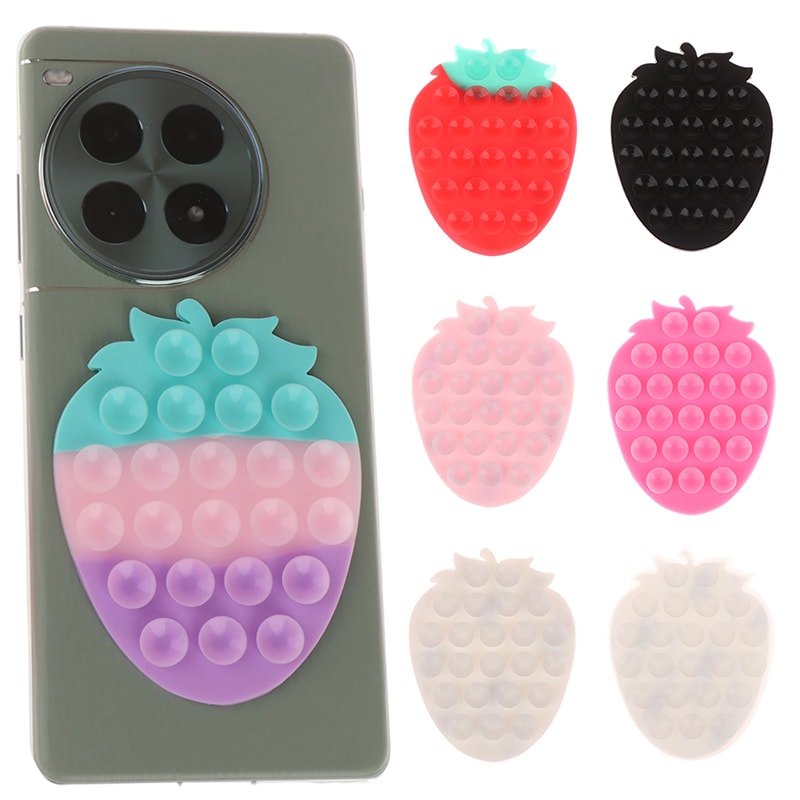Strawberry Silicone Phone Suction Mount Hands Free Washable Holder 1