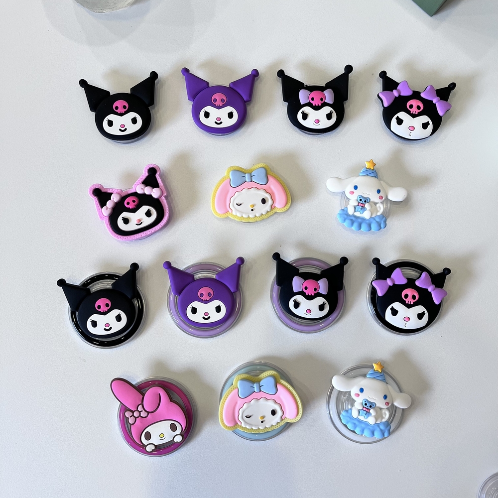 Sanrio Magnetic Phone Grip Stand With Kuromi And My Melody Design 0