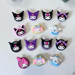 sanrio magnetic phone grip stand with kuromi and my melody design