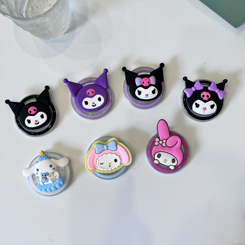 Sanrio Magnetic Phone Grip Stand With Kuromi And My Melody Design 1