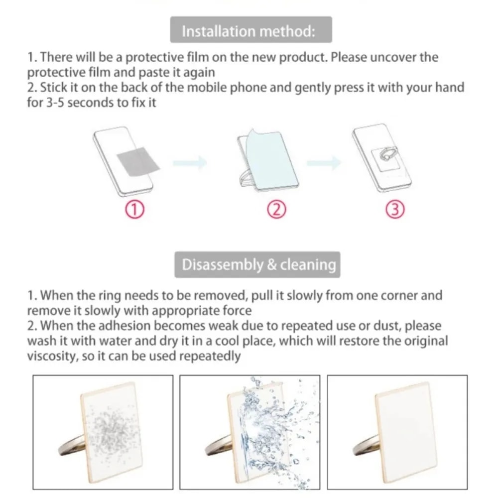ClearGrip Transparent Phone Ring Holder Stand 1