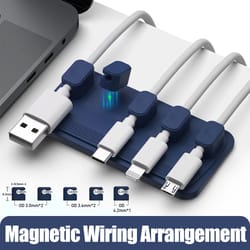 magnetic cable holder for car and desk silicone cord organizer clips