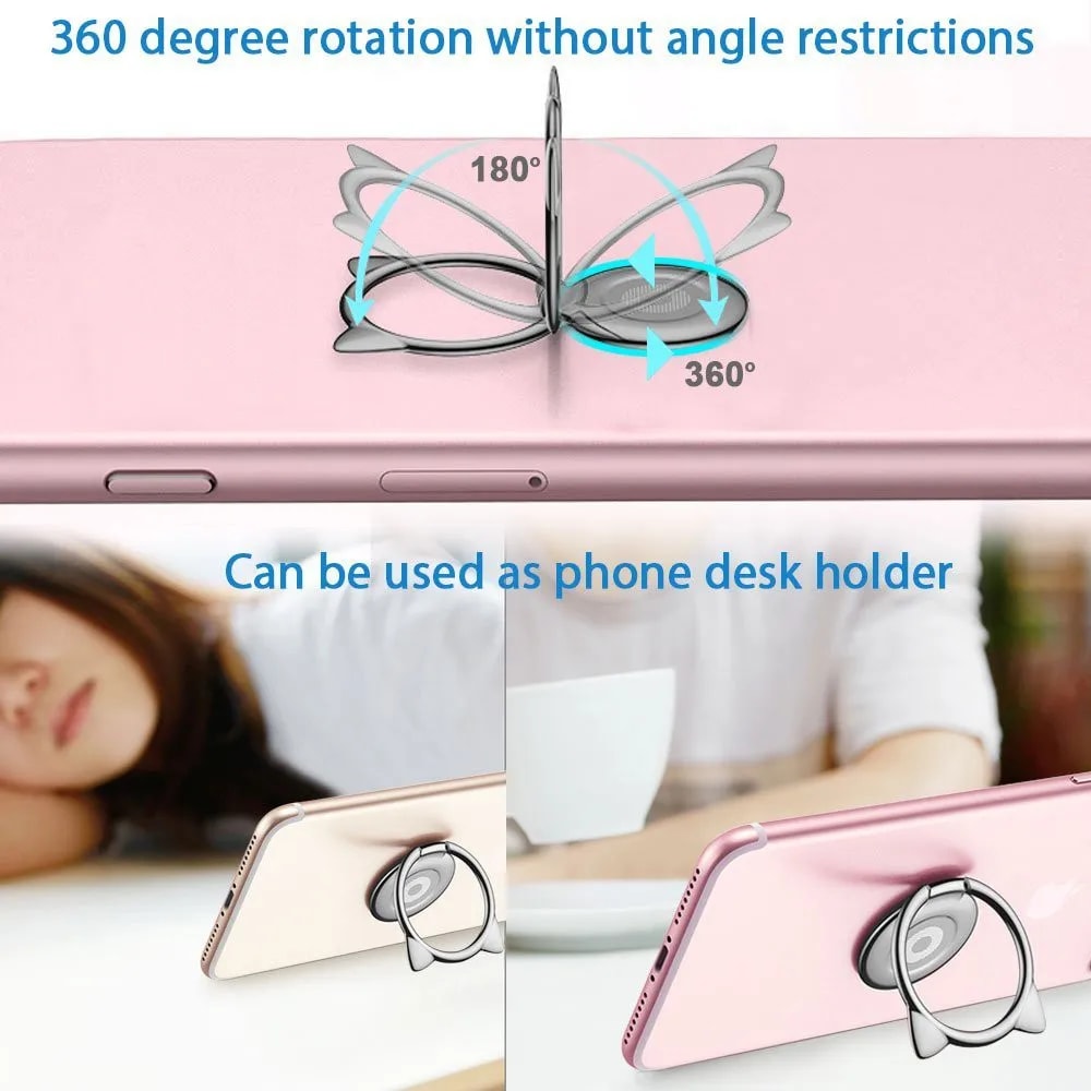 Cute Cat Phone Ring Stand Magnetic Rotating Grip 1