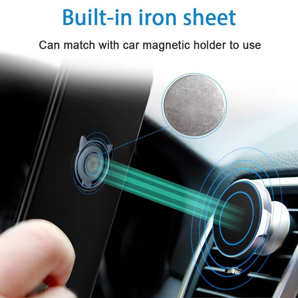 Cute Cat Phone Ring Stand Magnetic Rotating Grip 3