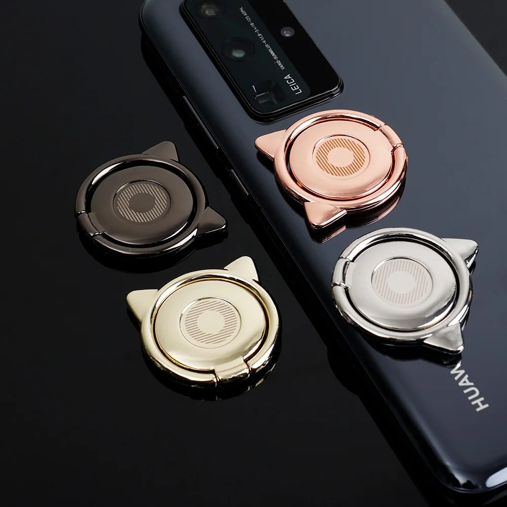 Cute Cat Phone Ring Stand Magnetic Rotating Grip 4