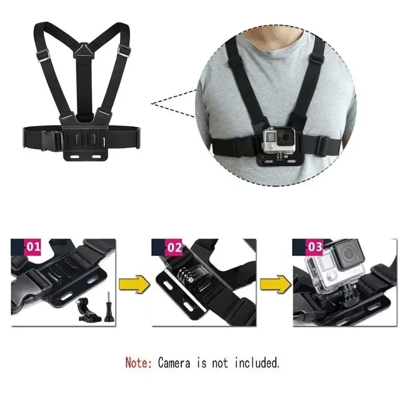 1 PC Adjustable Phone Clip Holder With Chest Strap Fixation Bracket For Sport Camera Mobile Phone C 4
