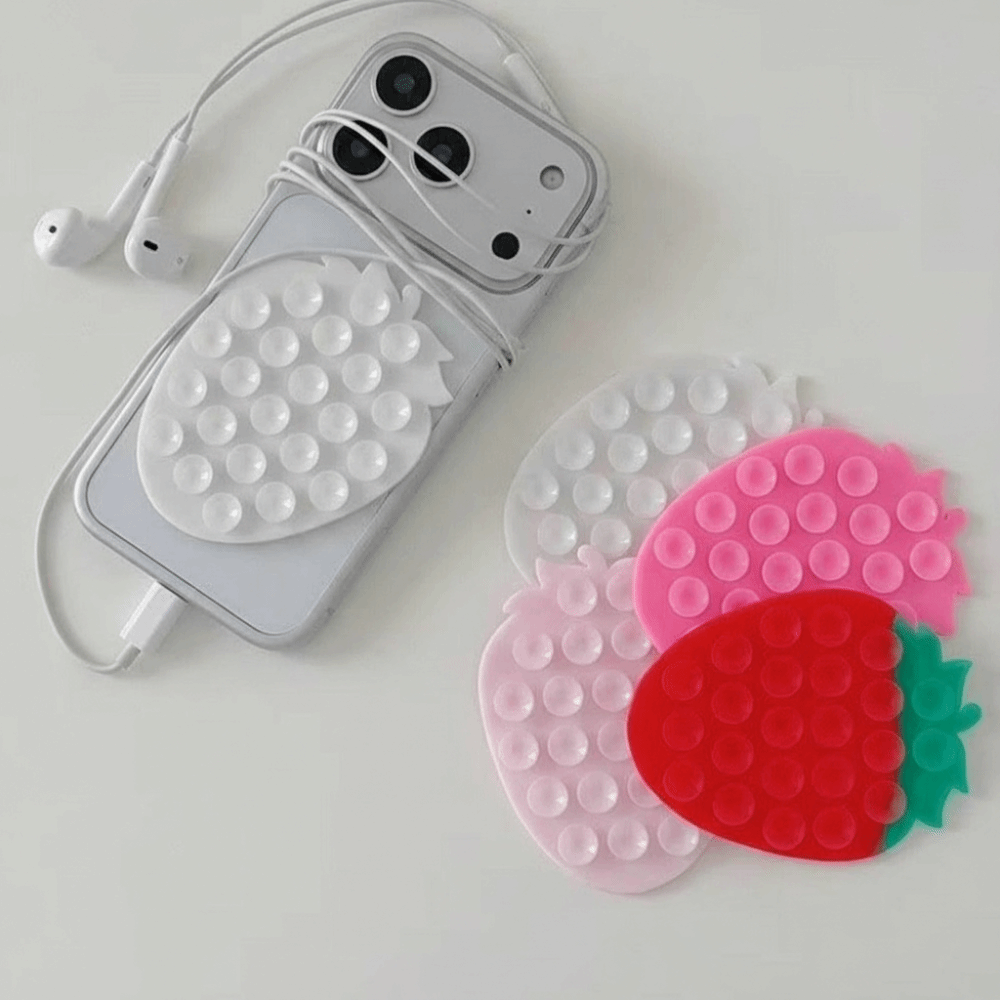 Strawberry Suction Cup Phone Mount Cute Car Phone Stand For Dashboard And Smooth Surfaces 4