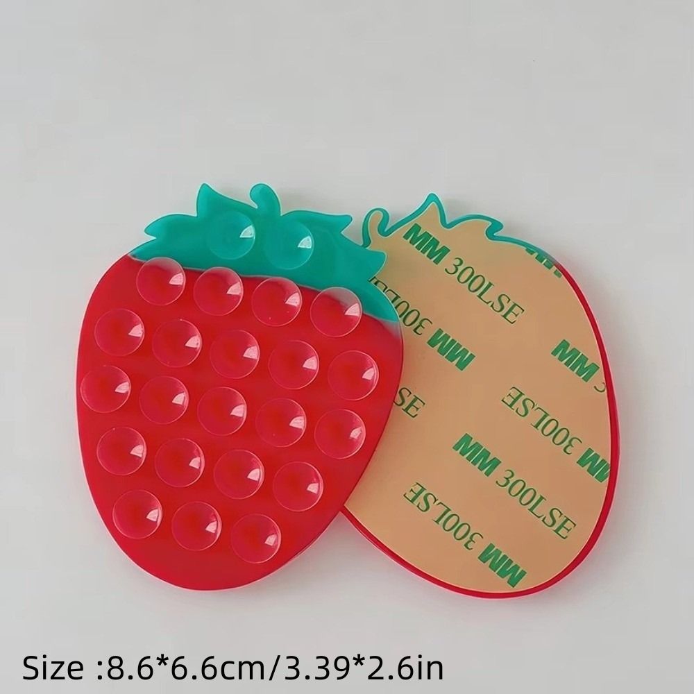 Strawberry Suction Cup Phone Mount Cute Car Phone Stand For Dashboard And Smooth Surfaces 1