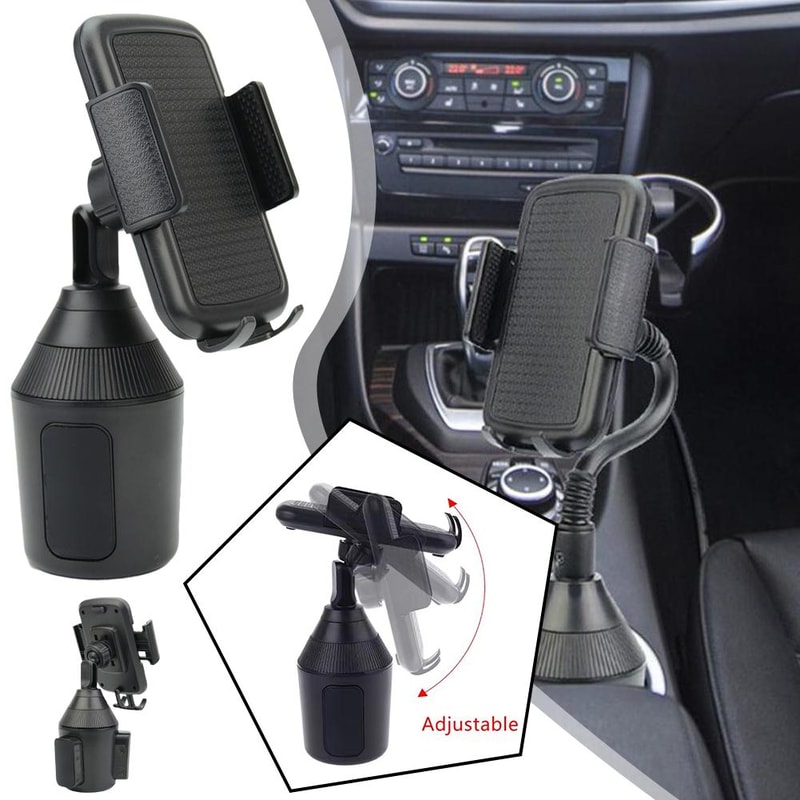 Universal Car Cup Holder Phone Mount With Rotating Stand And Adjustable Drink Holder 3