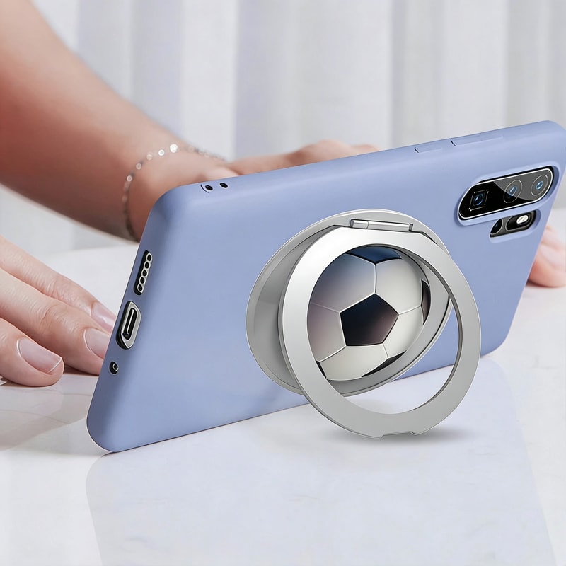 Soccer Phone Ring Holder Stand Rotating Football Grip Kickstand