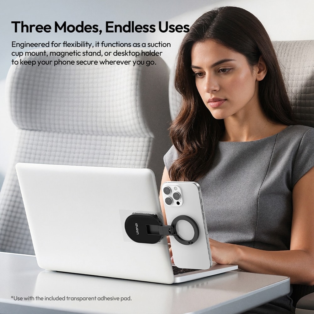 Magnetic Suction Phone Mount Stand for Car Dashboard, Desk & Glass Surfaces