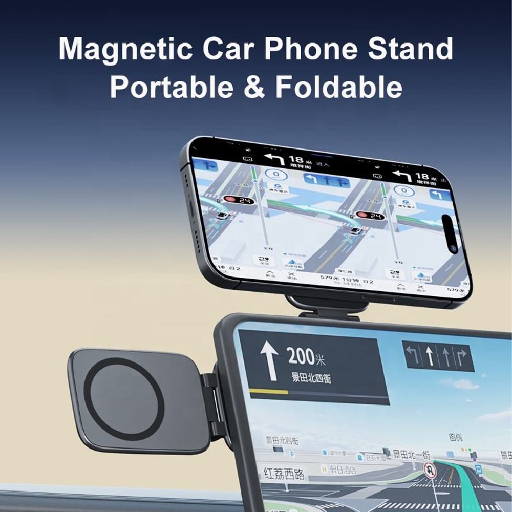 Ultra Thin Magnetic Phone Holder for Car Adjustable Car Phone Mount