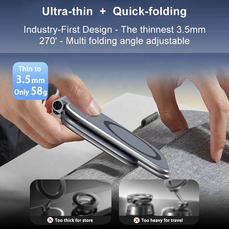 Ultra Thin Magnetic Phone Holder for Car Adjustable Car Phone Mount