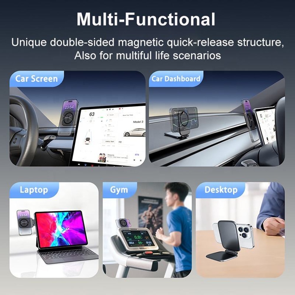 Ultra Thin Magnetic Phone Holder for Car Adjustable Car Phone Mount