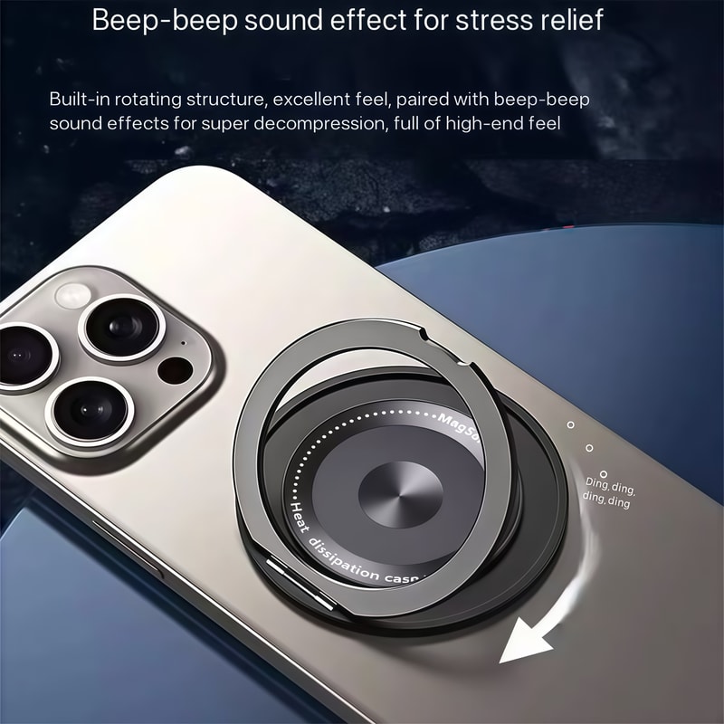 Magnetic Phone Ring Holder With Adhesive Grip And Rotating Stand 3