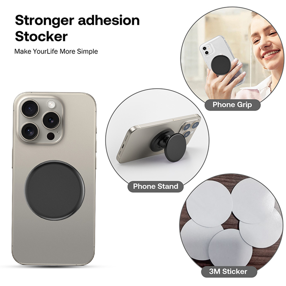 Slim Adhesive Phone Grip Stand Finger Holder for Secure One Hand Use