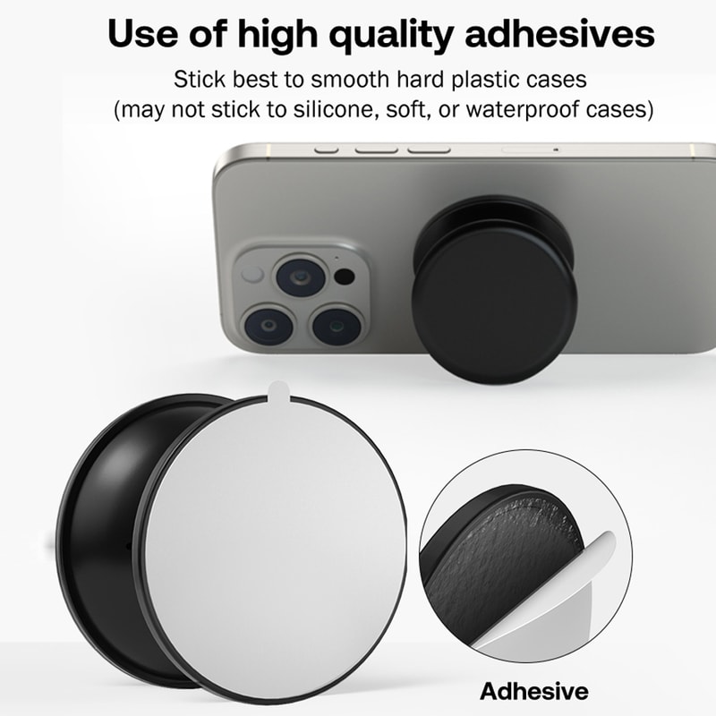 Slim Adhesive Phone Grip Stand Finger Holder for Secure One Hand Use