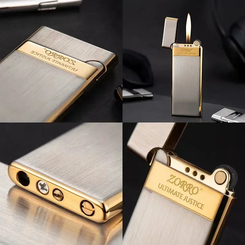 Zorro Ultra Thin Butane Lighter Slim Refillable Metal Pocket Lighter 5
