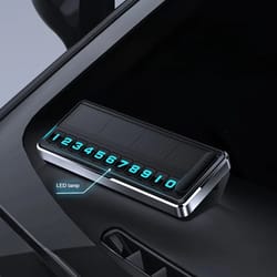 solar led temporary parking number plate for cars with hidden phone display