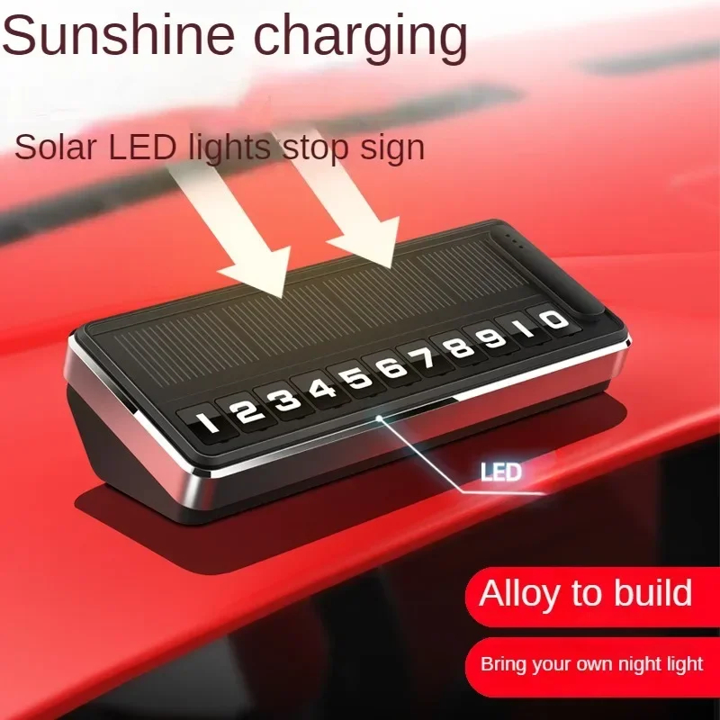 Solar LED Temporary Parking Number Plate For Cars With Hidden Phone Display 1