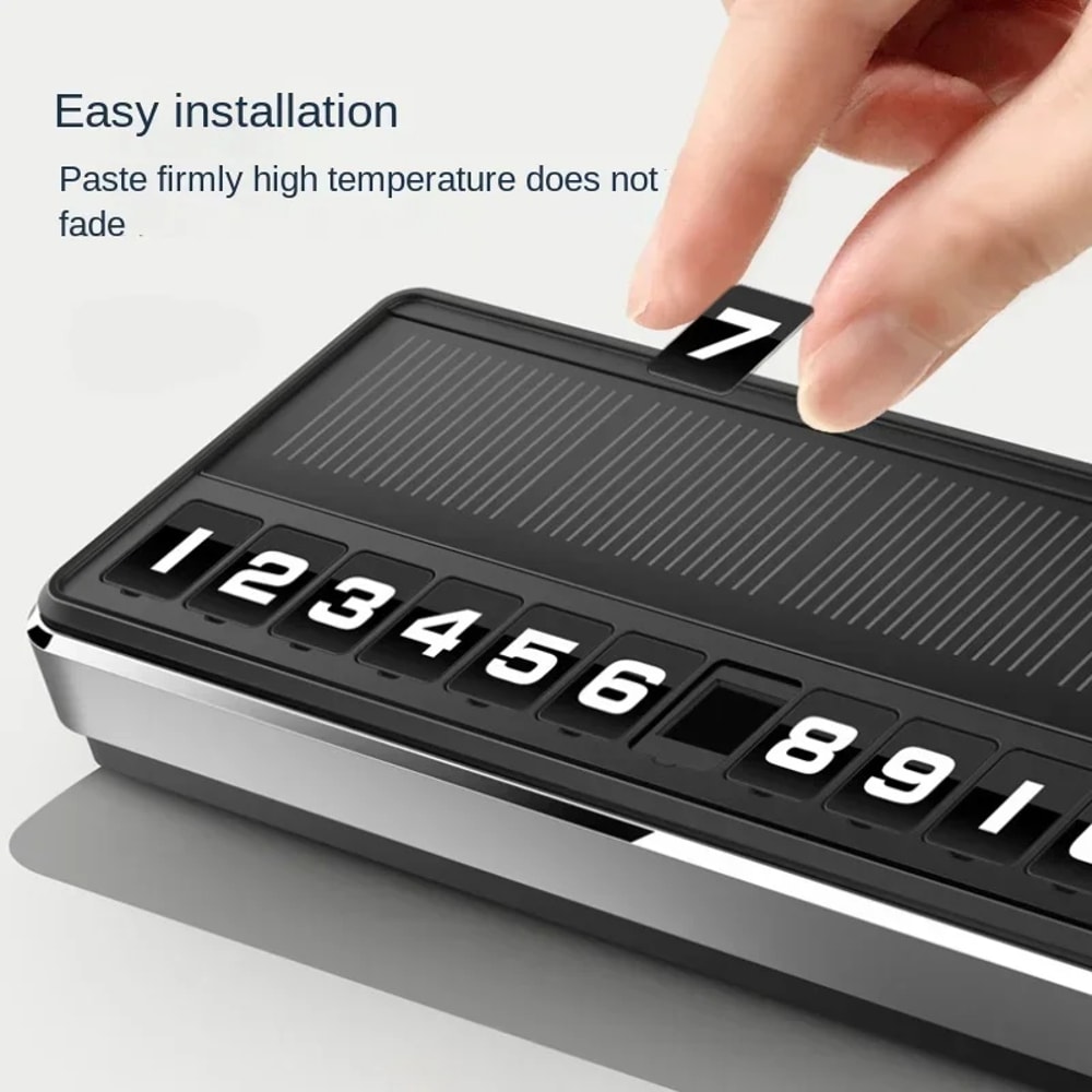 Solar LED Temporary Parking Number Plate For Cars With Hidden Phone Display 3