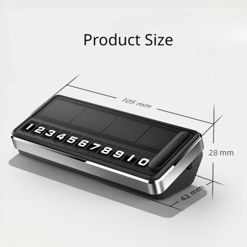 Solar LED Temporary Parking Number Plate For Cars With Hidden Phone Display 5