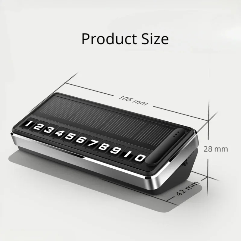 Solar LED Temporary Parking Number Plate For Cars With Hidden Phone Display 5