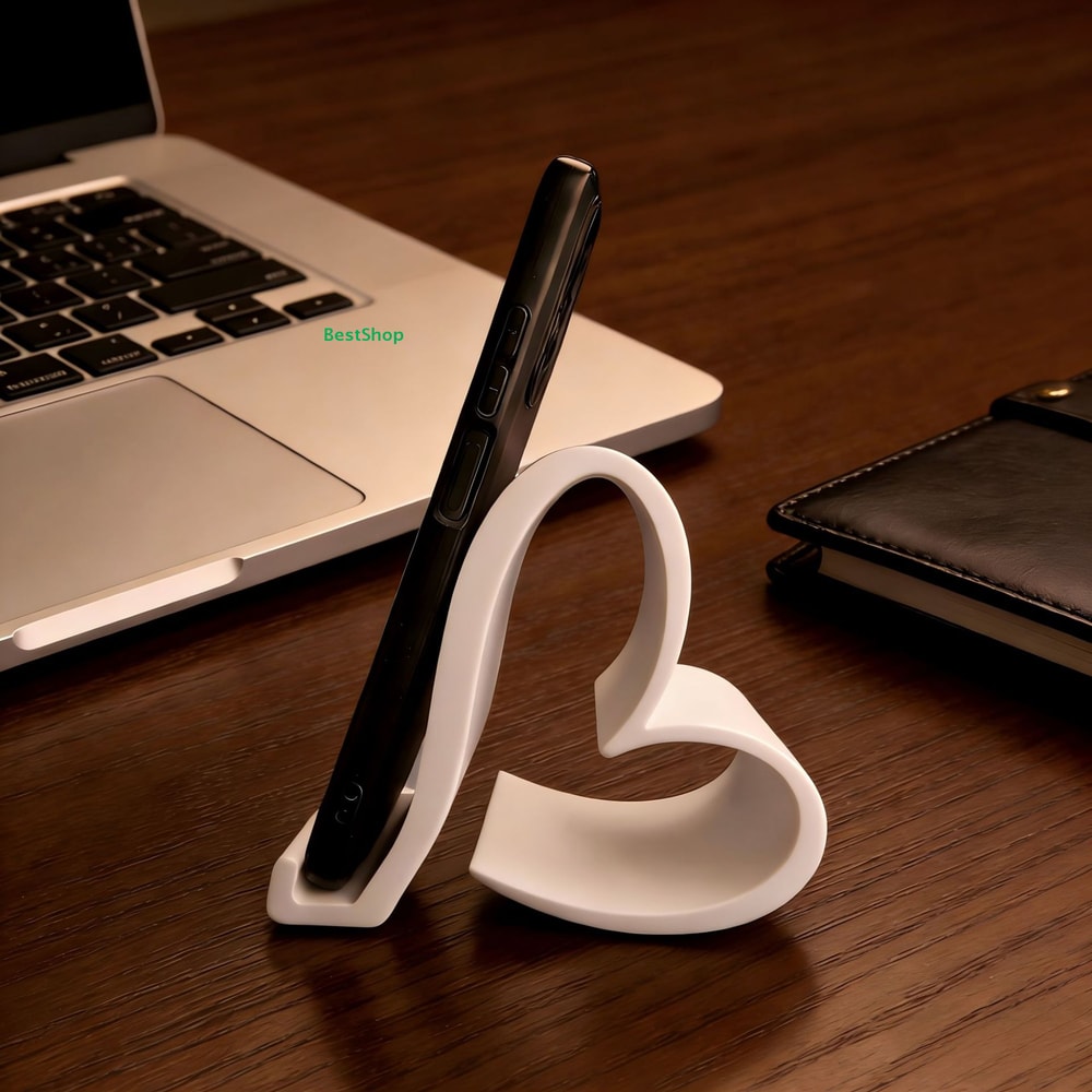 Heart Phone Stand For Desk Cute Non Slip Phone Holder For Video Calls 0