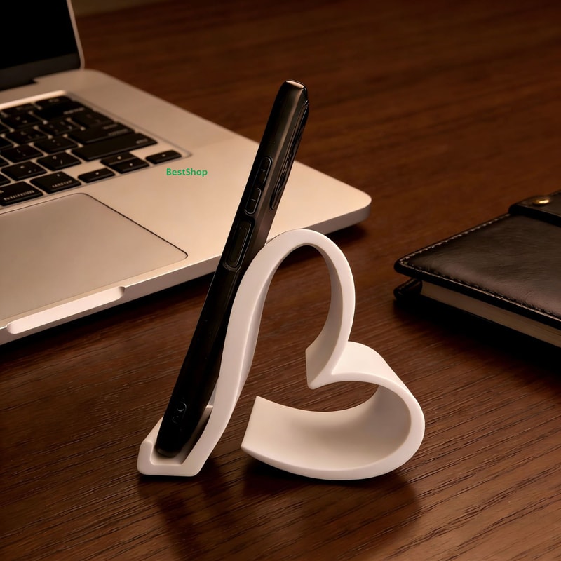 Heart Phone Stand For Desk Cute Non Slip Phone Holder For Video Calls 0