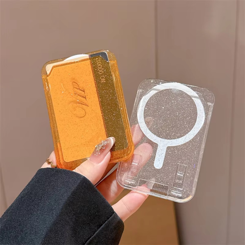Glitter Stick On Phone Wallet Card Holder for Magnetic Mounts