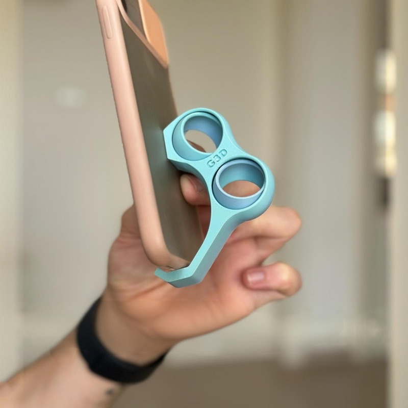 Ergonomic Phone Grip Holder With Finger Stand For Secure One Hand Use 0