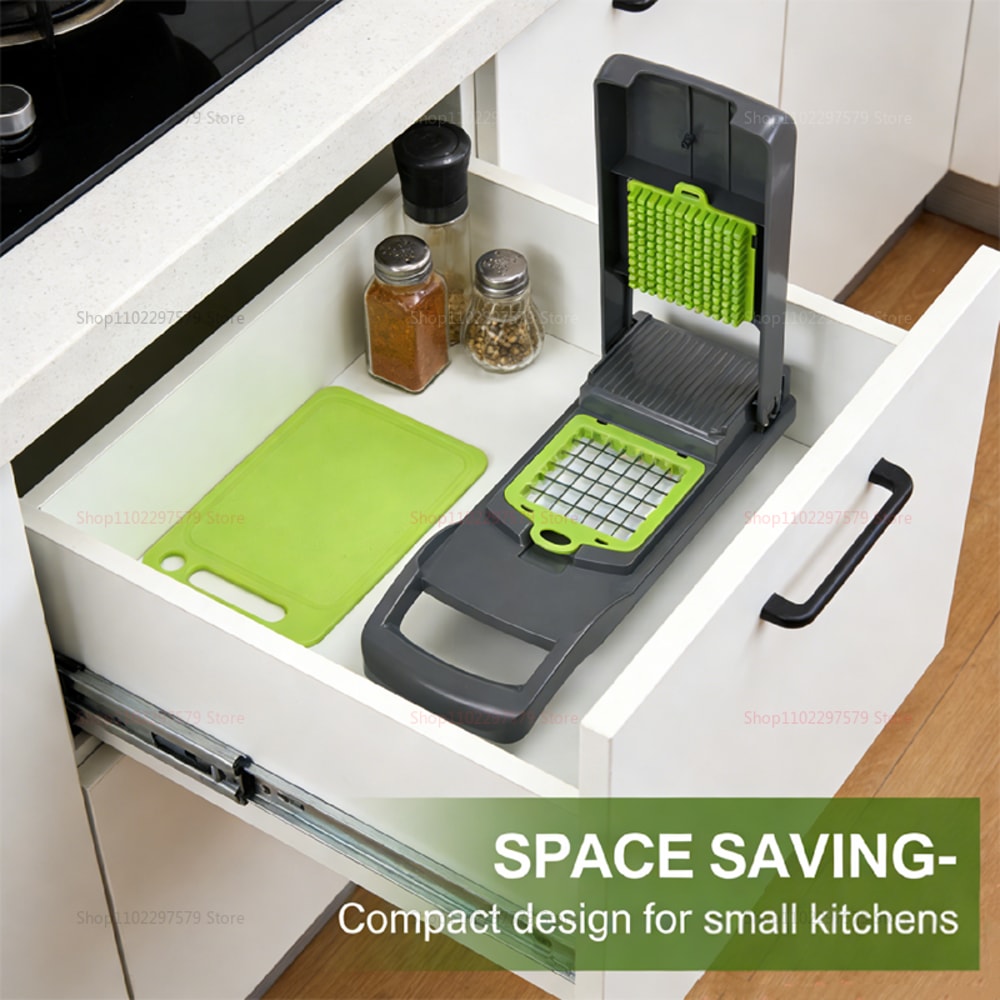 Vegetable Chopper With Container And Blades For Fast Slicing Dicing And Grating 3