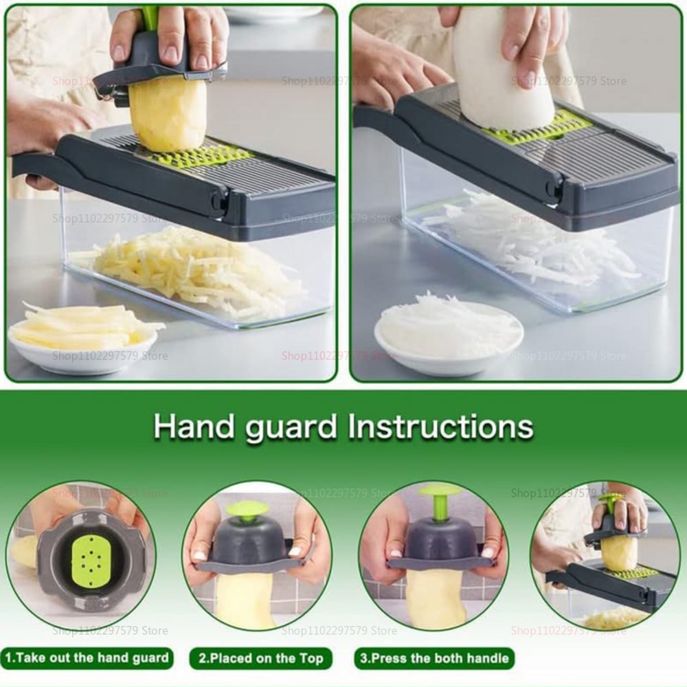 Vegetable Chopper With Container And Blades For Fast Slicing Dicing And Grating 4