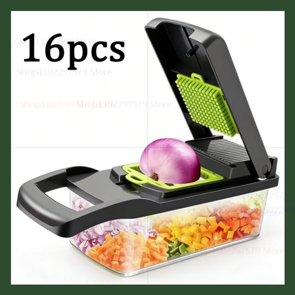 Vegetable Chopper With Container And Blades For Fast Slicing Dicing And Grating 6