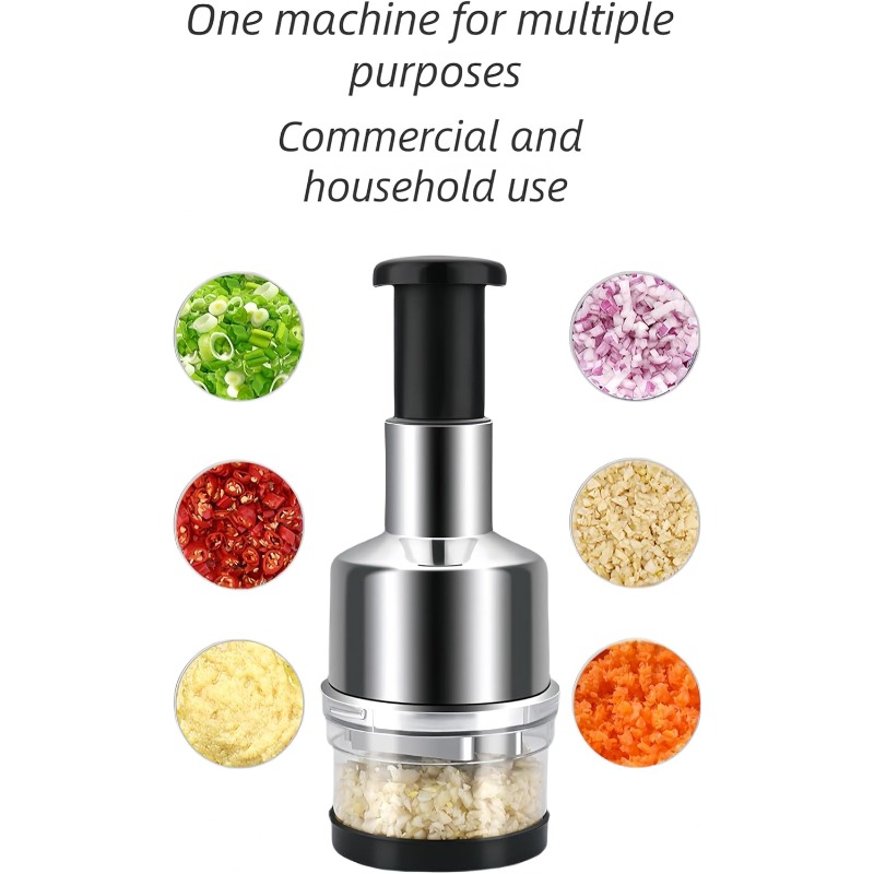 Mini Garlic Chopper Manual Food Chopper Hand Pull Vegetable Mincer 2