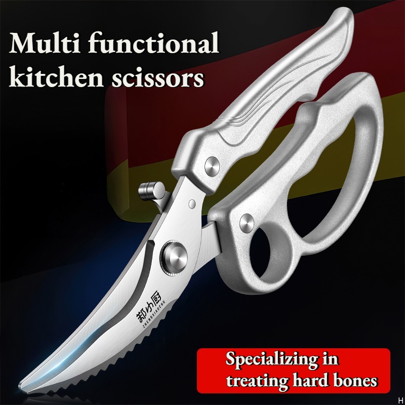 Heavy Duty Stainless Steel Kitchen Shears with Fish Scaler and Bottle Opener