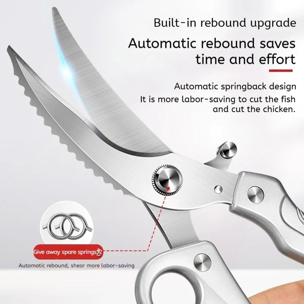 Heavy Duty Stainless Steel Kitchen Shears with Fish Scaler and Bottle Opener