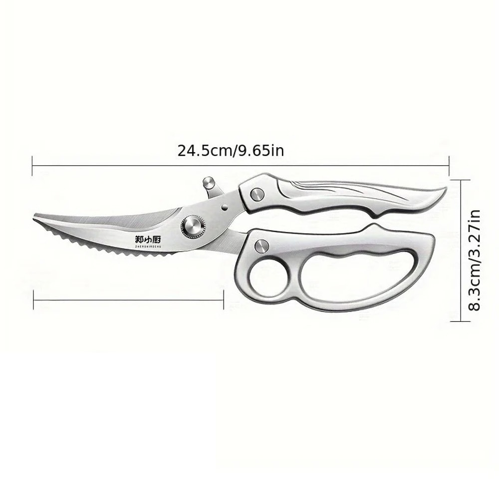 Heavy Duty Stainless Steel Kitchen Shears with Fish Scaler and Bottle Opener