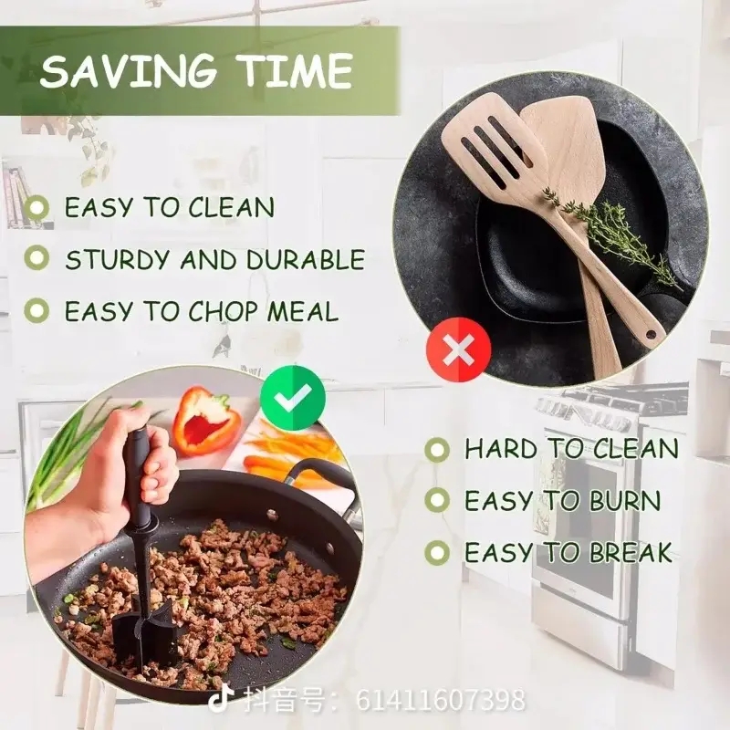 Multifunctional Stainless Steel Potato Masher for Potatoes, Fruit and Ground Meat