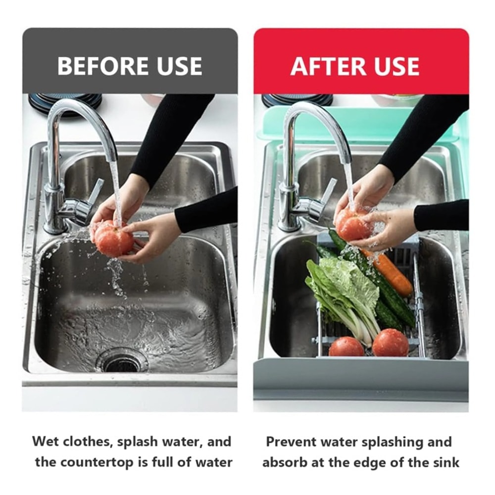 Silicone Sink Splash Guard Faucet Drip Catcher Countertop Protector