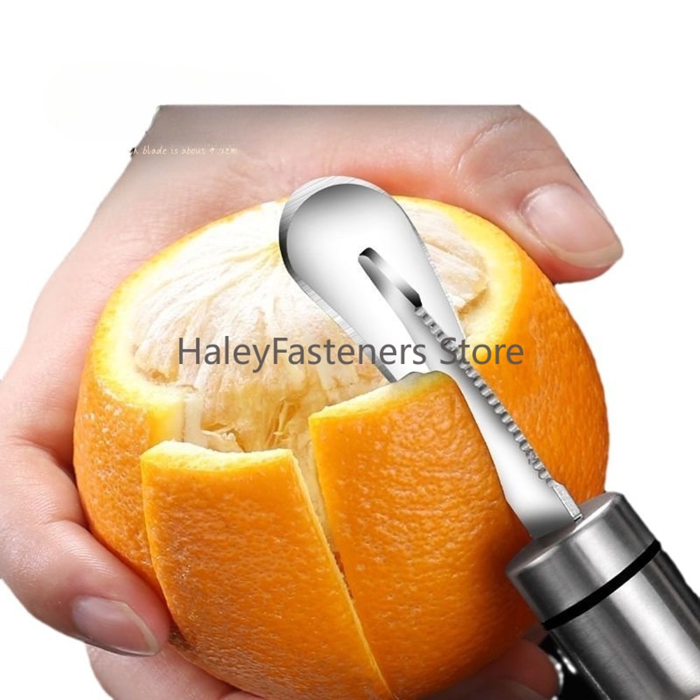 Stainless Steel Orange Peeler Tool with Handle for Citrus and Lemon
