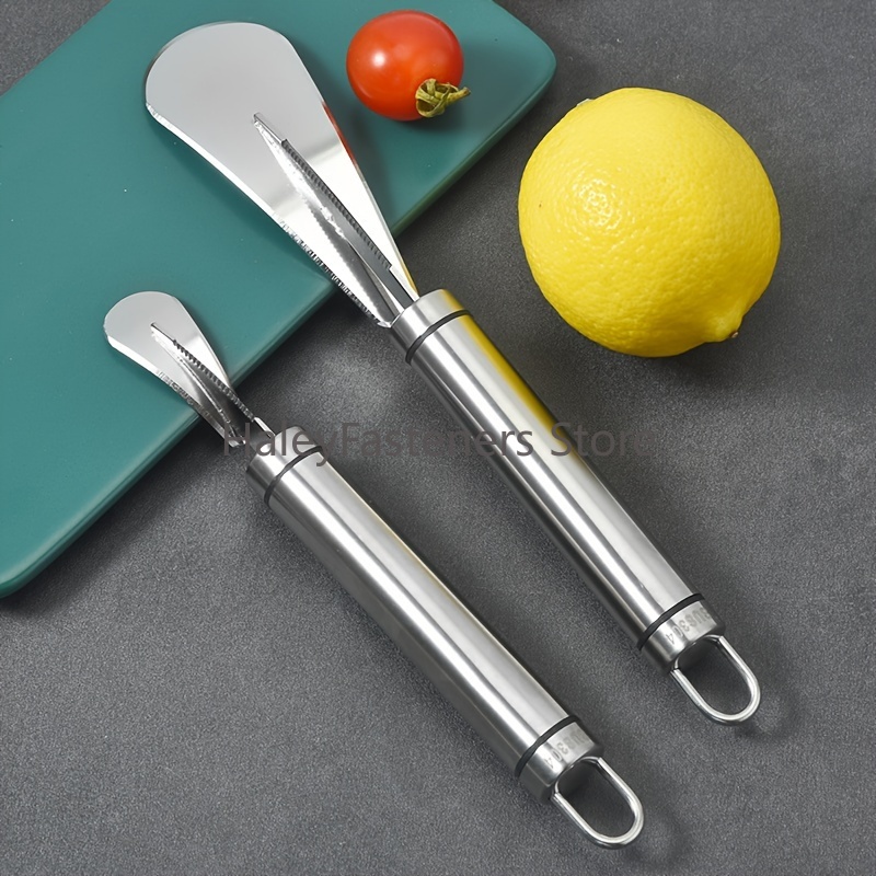 Stainless Steel Orange Peeler Tool with Handle for Citrus and Lemon