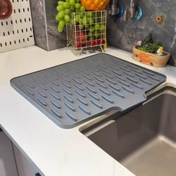 silicone dish drying mat for kitchen counter with drainage non slip heat resistant sink mat