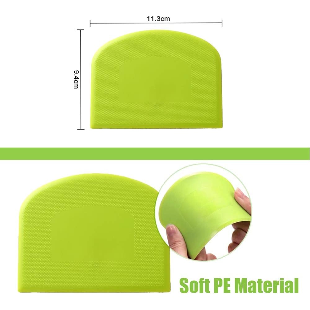 Flexible Plastic Dough Scraper Set Bowl Scraper Bench Scraper for Baking