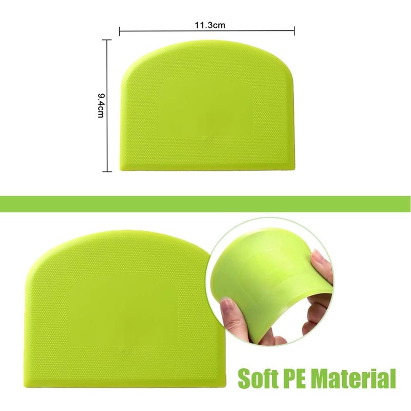 Flexible Plastic Dough Scraper Set Bowl Scraper Bench Scraper for Baking