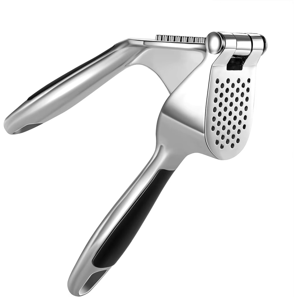 Easy Squeeze Garlic Press Zinc Alloy Garlic Mincer With Ergonomic Grip 0