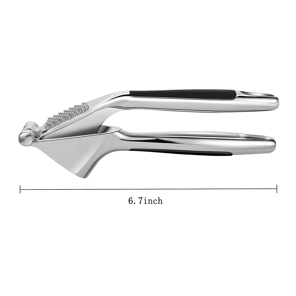 Easy Squeeze Garlic Press Zinc Alloy Garlic Mincer With Ergonomic Grip 5