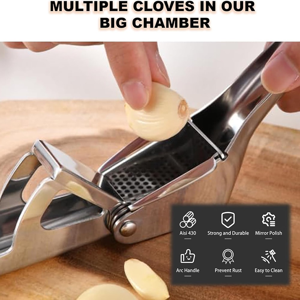 Heavy Duty Stainless Steel Garlic Press And Ginger Crusher 3