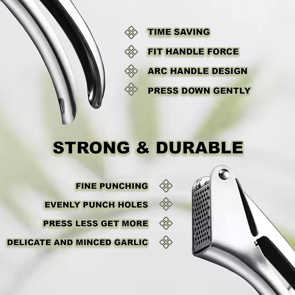 Heavy Duty Stainless Steel Garlic Press And Ginger Crusher 4