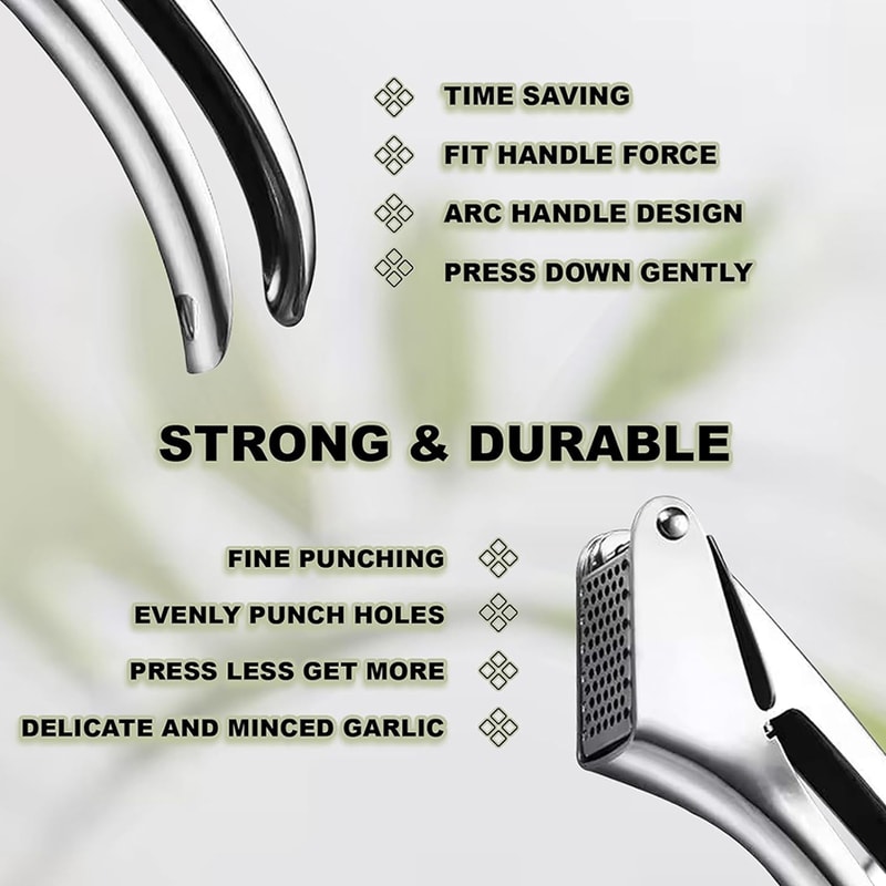 Heavy Duty Stainless Steel Garlic Press And Ginger Crusher 4